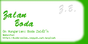 zalan boda business card